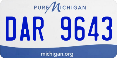 MI license plate DAR9643