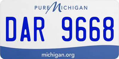MI license plate DAR9668
