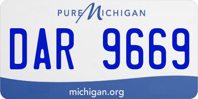 MI license plate DAR9669