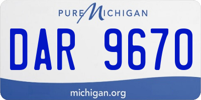 MI license plate DAR9670