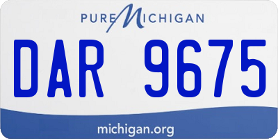 MI license plate DAR9675