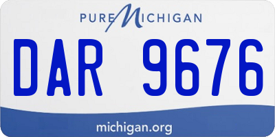 MI license plate DAR9676