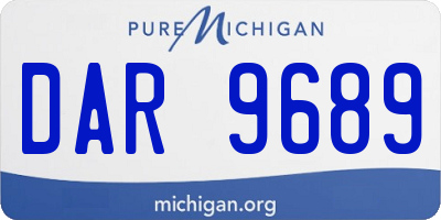 MI license plate DAR9689
