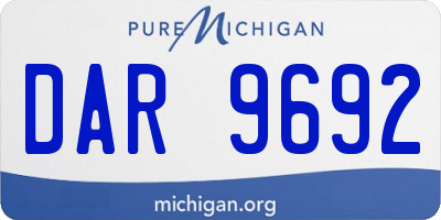 MI license plate DAR9692
