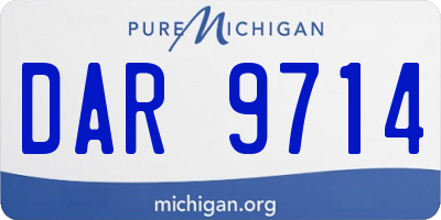 MI license plate DAR9714