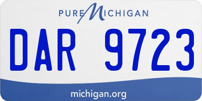 MI license plate DAR9723