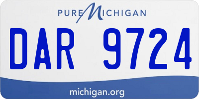 MI license plate DAR9724
