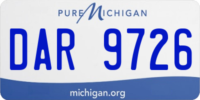 MI license plate DAR9726