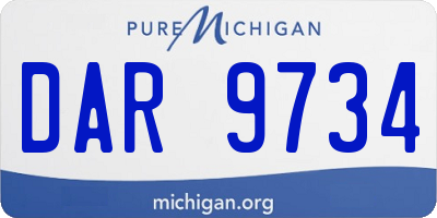 MI license plate DAR9734