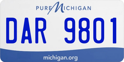 MI license plate DAR9801