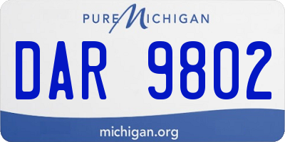 MI license plate DAR9802