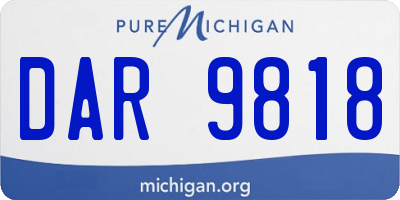MI license plate DAR9818
