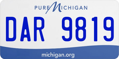 MI license plate DAR9819