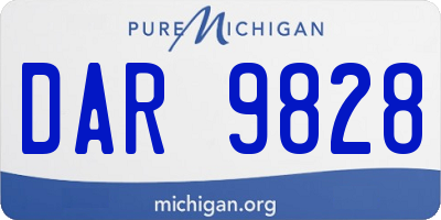 MI license plate DAR9828
