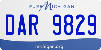 MI license plate DAR9829
