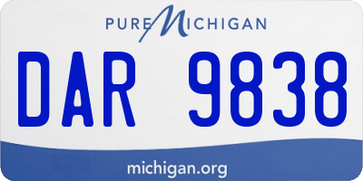 MI license plate DAR9838