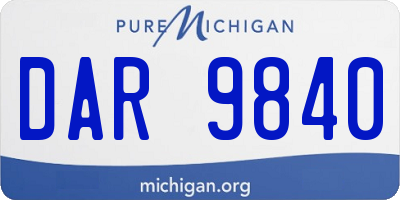 MI license plate DAR9840