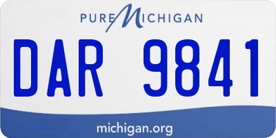 MI license plate DAR9841