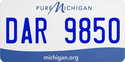 MI license plate DAR9850