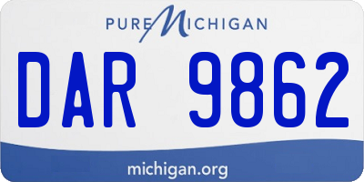 MI license plate DAR9862