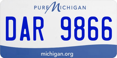 MI license plate DAR9866