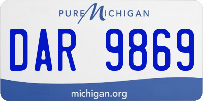 MI license plate DAR9869