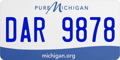 MI license plate DAR9878