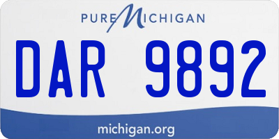 MI license plate DAR9892
