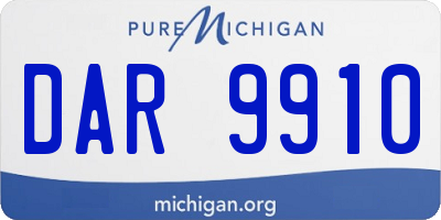 MI license plate DAR9910