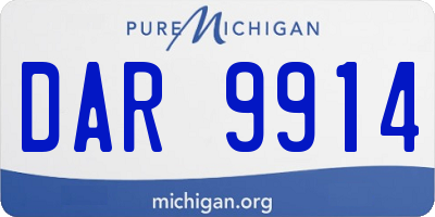 MI license plate DAR9914