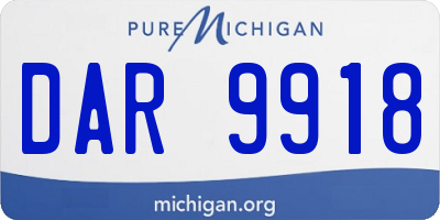 MI license plate DAR9918
