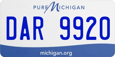 MI license plate DAR9920