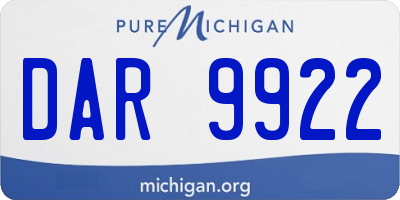 MI license plate DAR9922
