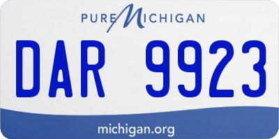 MI license plate DAR9923