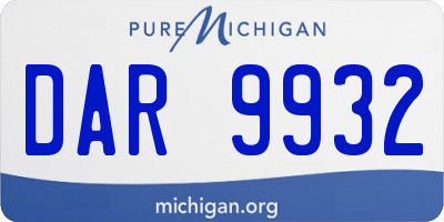 MI license plate DAR9932