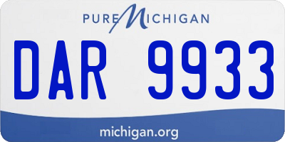 MI license plate DAR9933