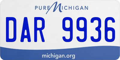 MI license plate DAR9936