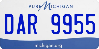 MI license plate DAR9955