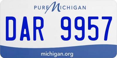 MI license plate DAR9957