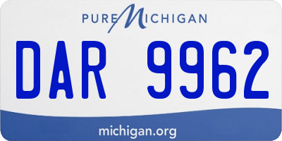 MI license plate DAR9962