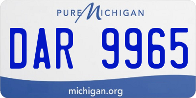 MI license plate DAR9965