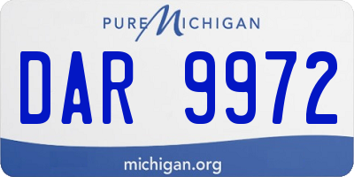MI license plate DAR9972