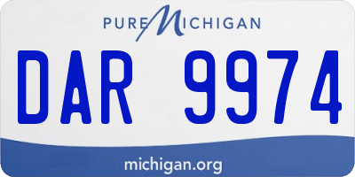 MI license plate DAR9974