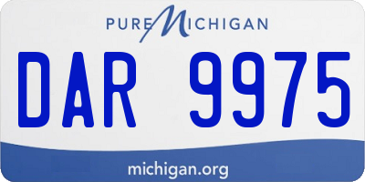 MI license plate DAR9975
