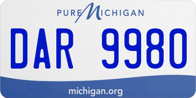 MI license plate DAR9980