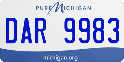 MI license plate DAR9983