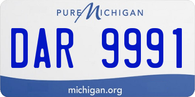 MI license plate DAR9991