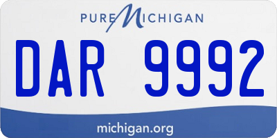 MI license plate DAR9992