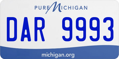 MI license plate DAR9993