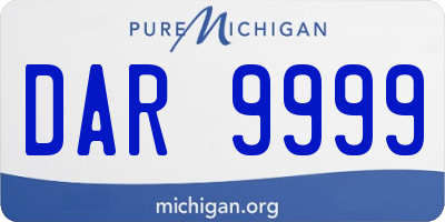 MI license plate DAR9999